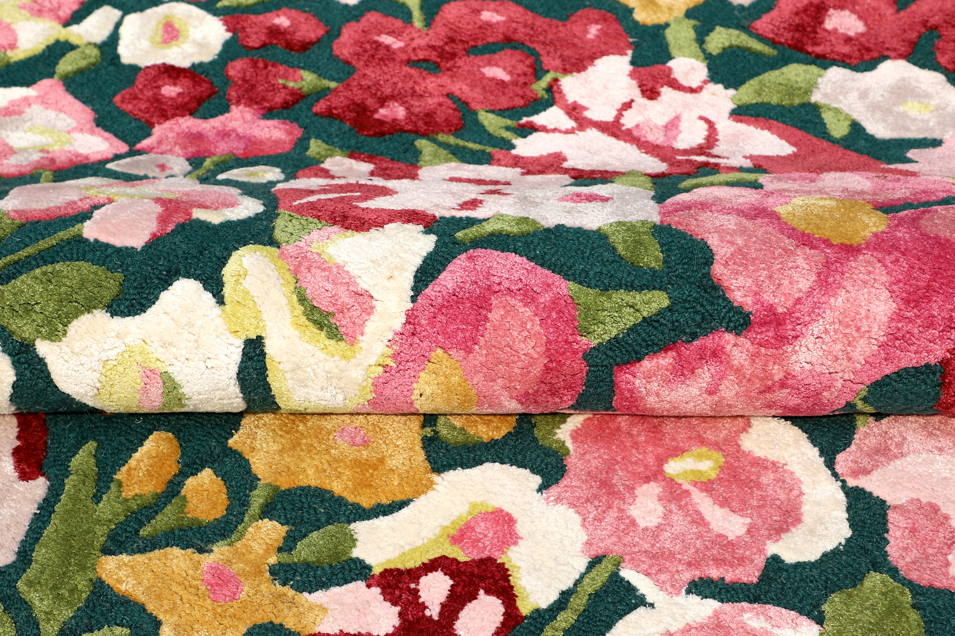 Hand-Tufted Floral Wool Rug - Vintage Garden Design | Cottagecore & Boho Area Rug by Rug Regalia