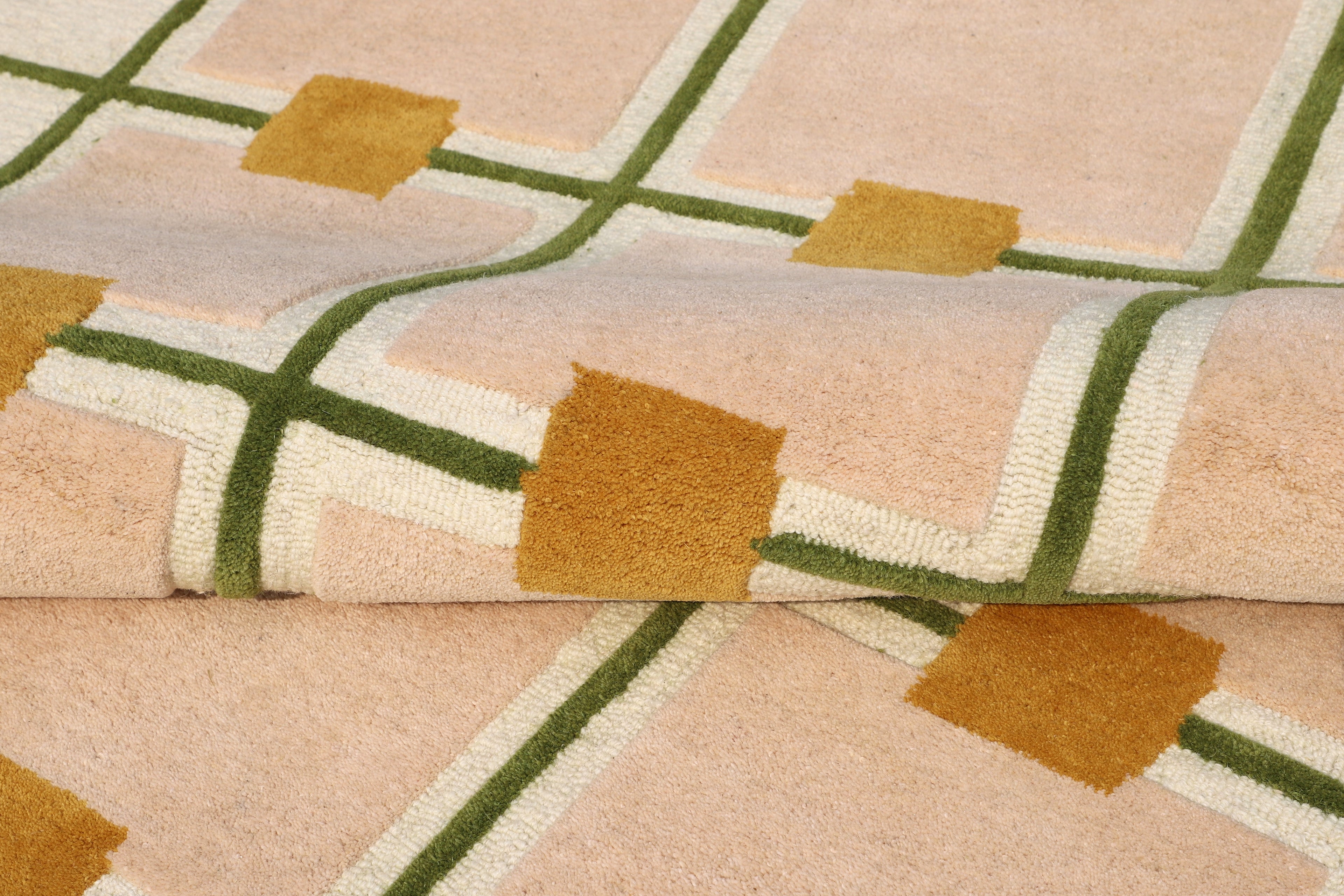 Modern Geometric Wool Rug - Hand-Tufted Minimalist Grid Design | Mid-Century Accent Rug by Rug Regalia