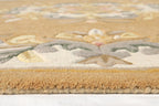 Classic Floral Wool Rug - Hand-Tufted Traditional Design in Caramel & Ivory | Vintage-Style Area Rug by Rug Regalia