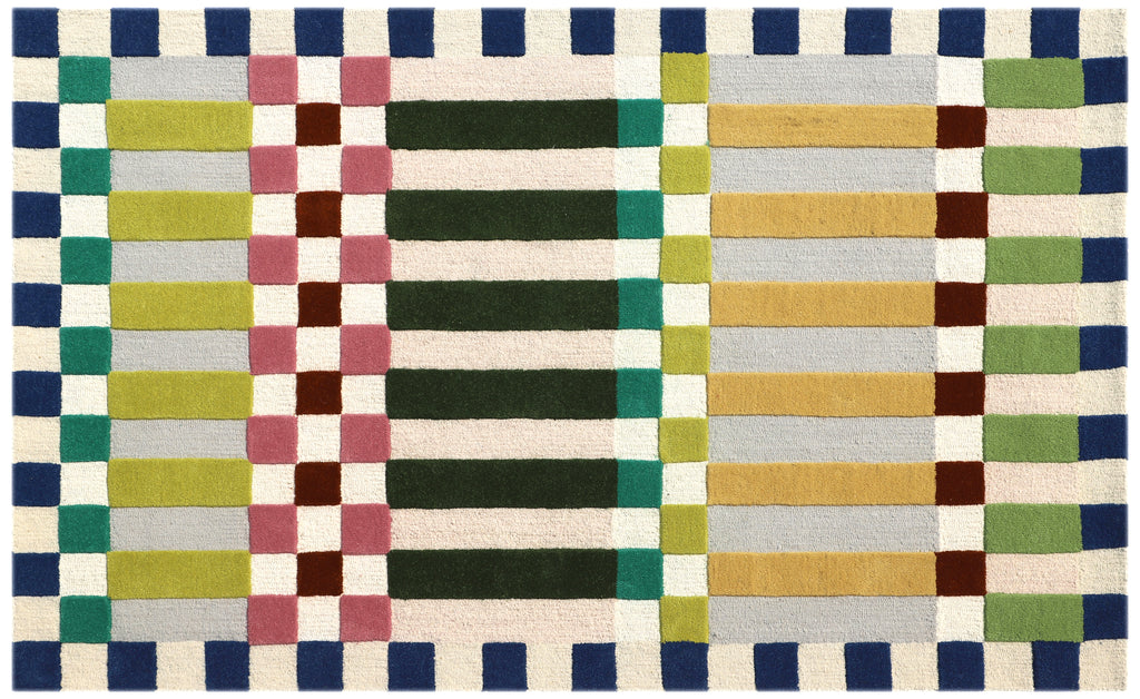 Contemporary Color Block Wool Rug - Hand-Tufted Modern Stripe Pattern | Art-Inspired Designer Rug by Rug Regalia