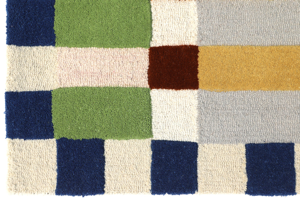 Contemporary Color Block Wool Rug - Hand-Tufted Modern Stripe Pattern | Art-Inspired Designer Rug by Rug Regalia