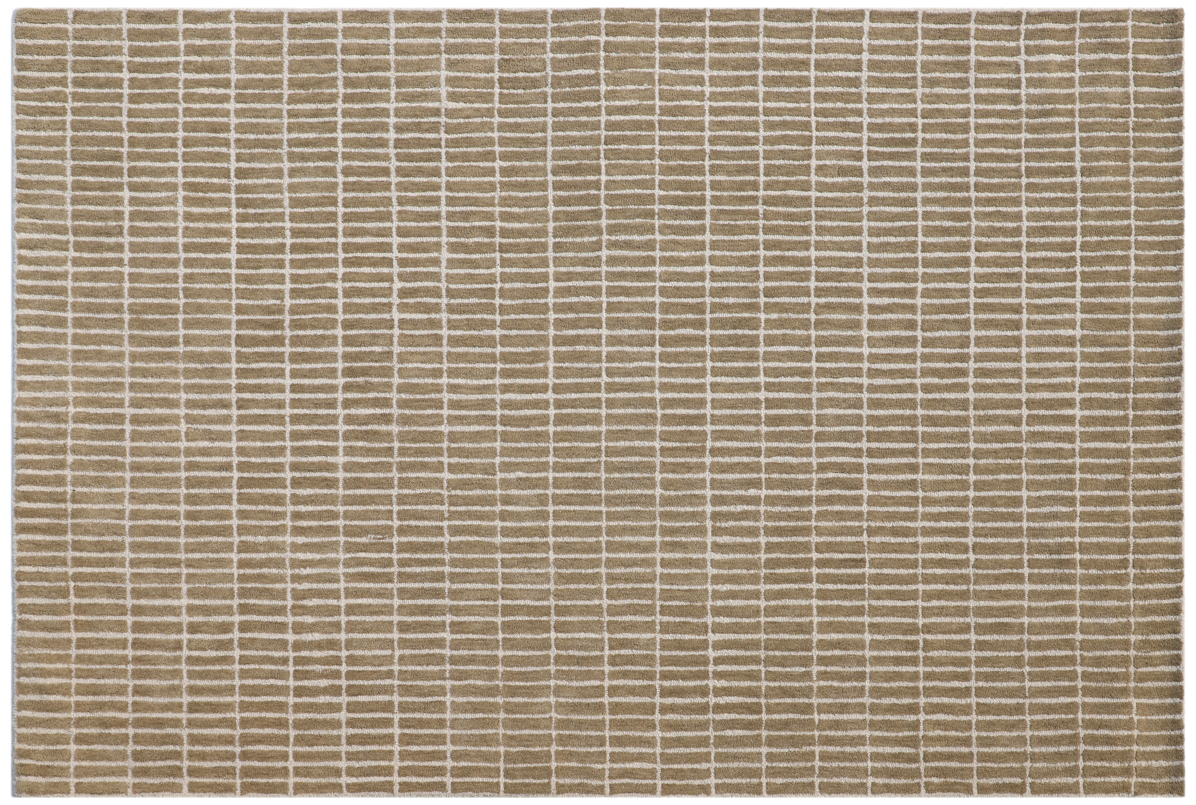 Minimalist Grid Wool Rug - Hand-Tufted Neutral Beige & Cream | Modern Scandinavian Area Rug by Rug Regalia