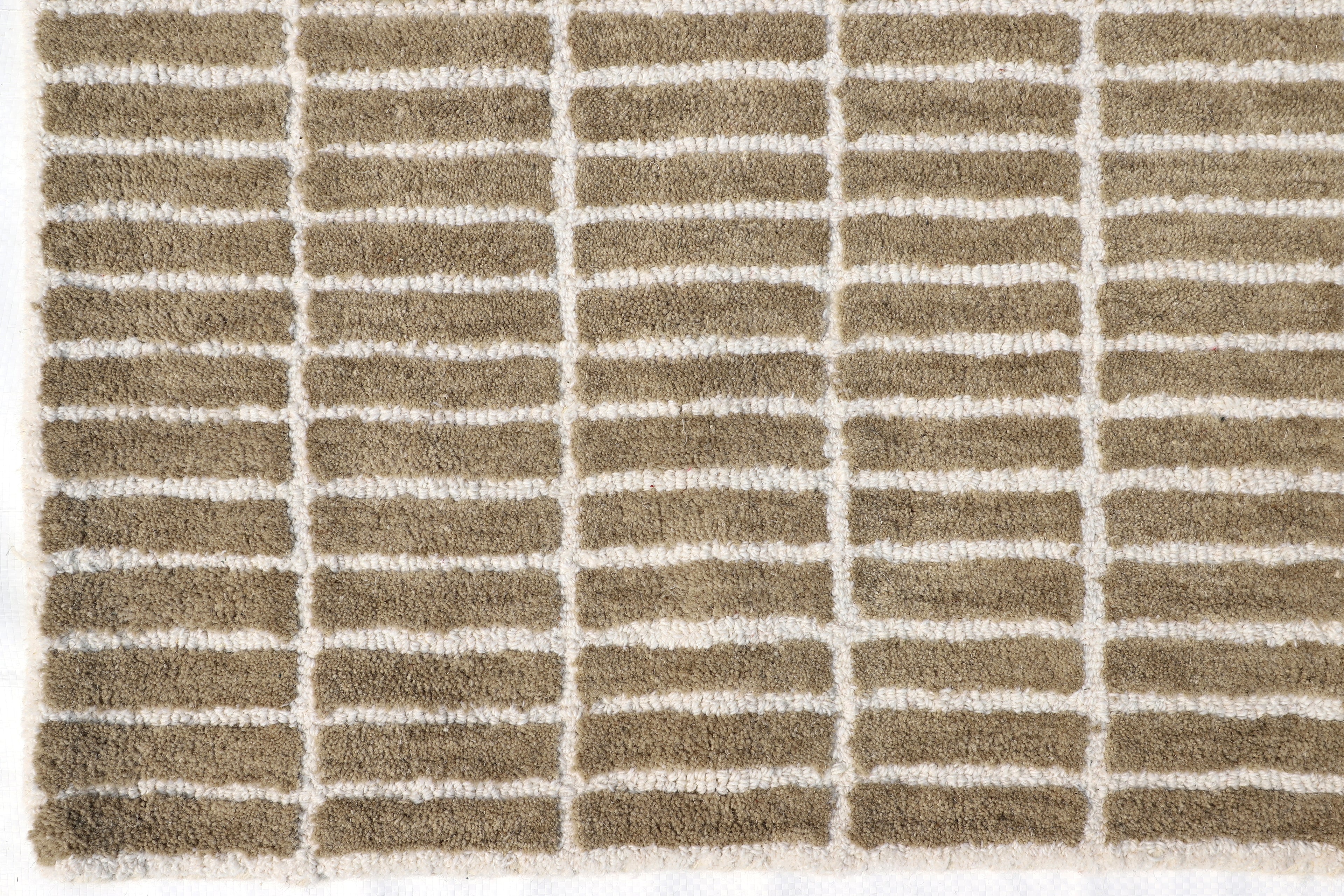 Minimalist Grid Wool Rug - Hand-Tufted Neutral Beige & Cream | Modern Scandinavian Area Rug by Rug Regalia