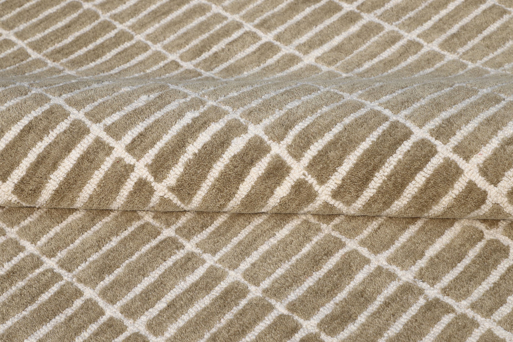 Minimalist Grid Wool Rug - Hand-Tufted Neutral Beige & Cream | Modern Scandinavian Area Rug by Rug Regalia