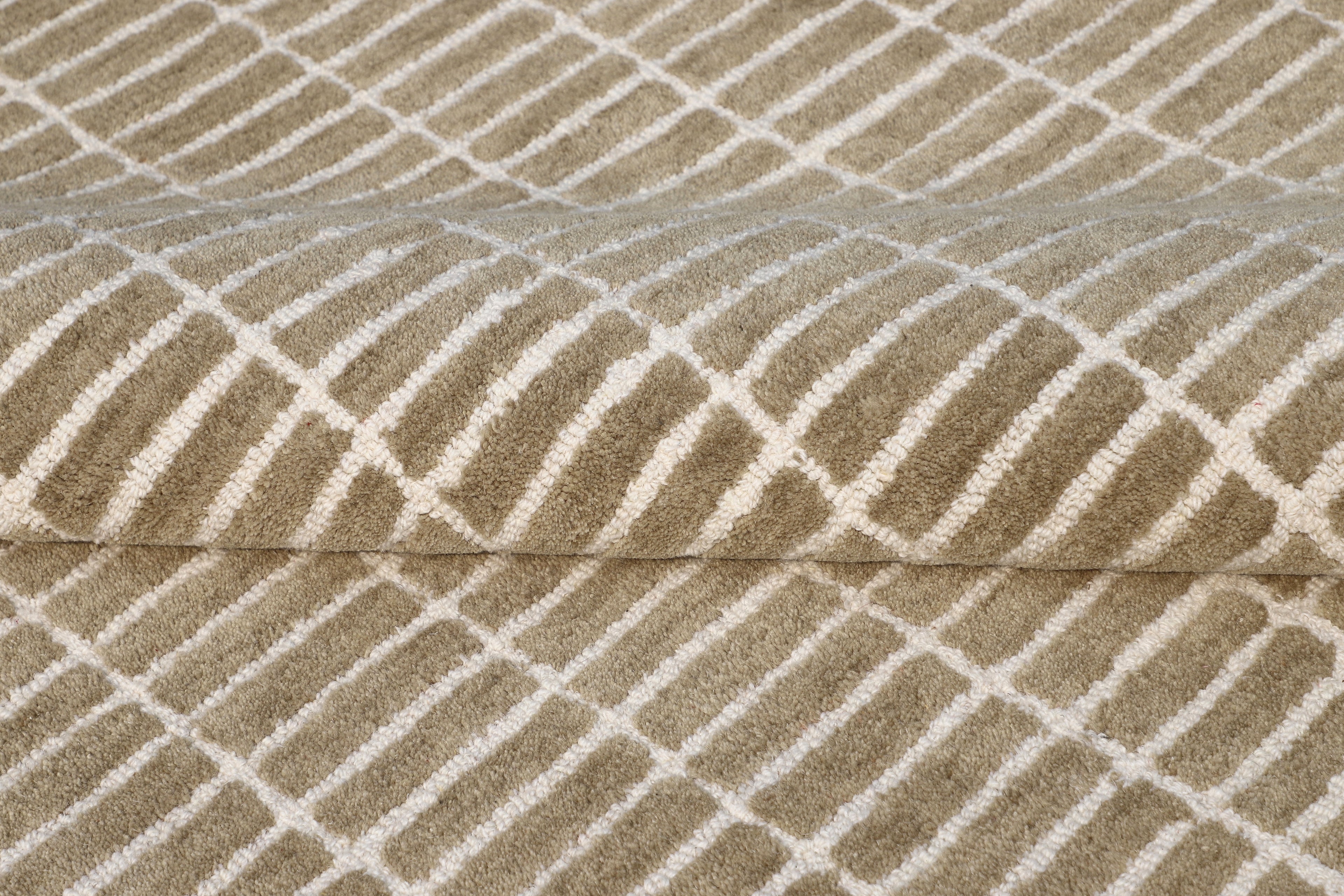 Minimalist Grid Wool Rug - Hand-Tufted Neutral Beige & Cream | Modern Scandinavian Area Rug by Rug Regalia