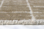 Minimalist Grid Wool Rug - Hand-Tufted Neutral Beige & Cream | Modern Scandinavian Area Rug by Rug Regalia