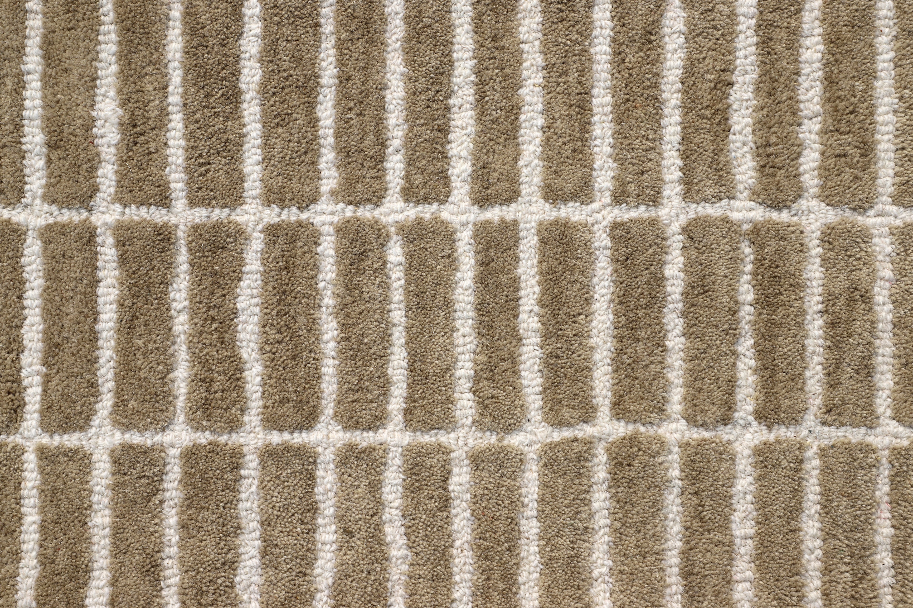 Minimalist Grid Wool Rug - Hand-Tufted Neutral Beige & Cream | Modern Scandinavian Area Rug by Rug Regalia