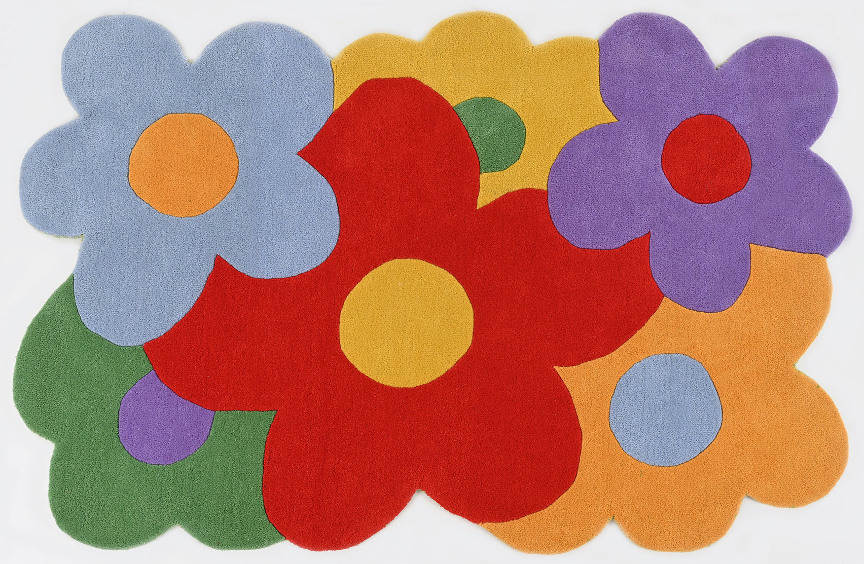 Hand-Tufted Colorful Flower Rug - Bright Floral Wool Rug | Playful Modern Home & Kids Room DŽcor by Rug Regalia