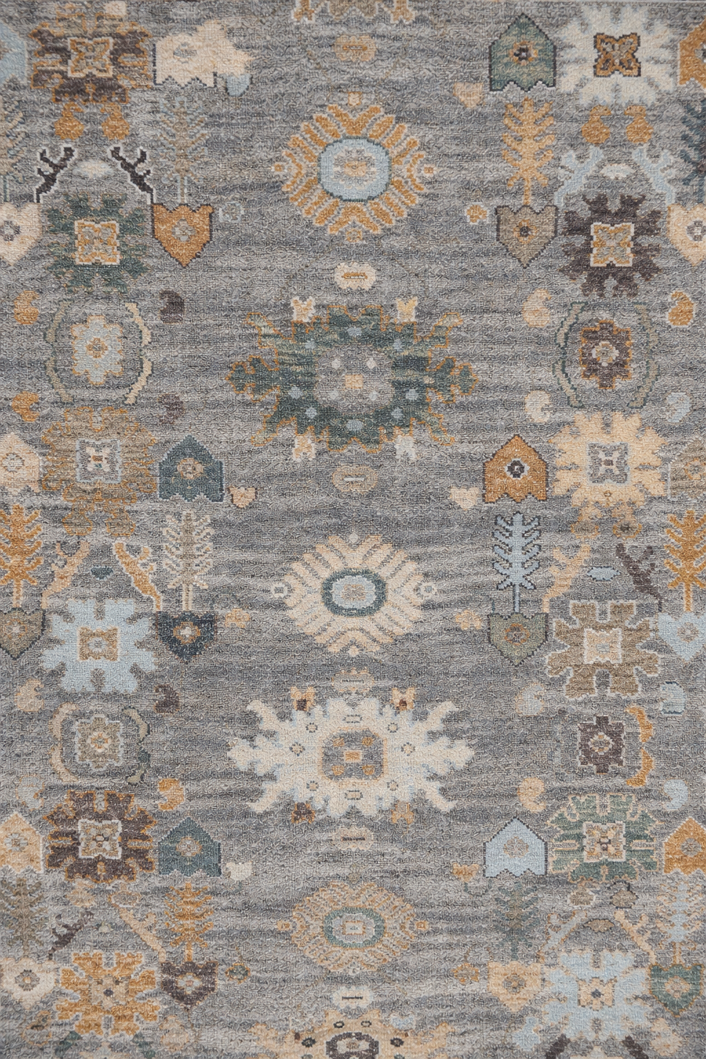 Hand Knotted Wool Oushak Rug, Turkish Style Geometric Carpet (8x10)