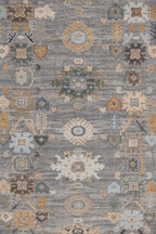 Hand Knotted Wool Oushak Rug, Turkish Style Geometric Carpet (8x10)