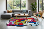 Chromatic Flow Hand-Tufted Wool Rug – Abstract Pop Art Design