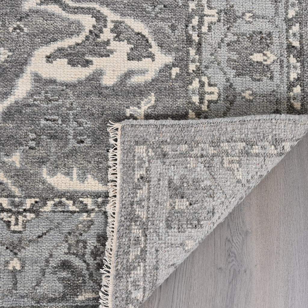 Hand-Knotted Wool Rug - Traditional Medallion Design in Gray & Ivory | Vintage-Inspired Artisan Rug by Rug Regalia