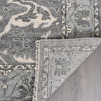 Hand-Knotted Wool Rug - Traditional Medallion Design in Gray & Ivory | Vintage-Inspired Artisan Rug by Rug Regalia