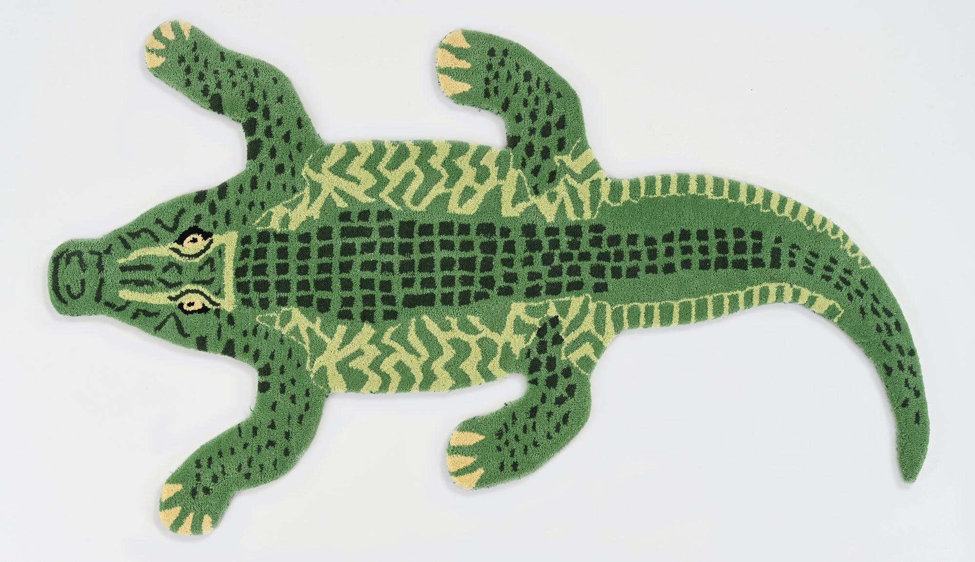 Hand-Tufted Crocodile Rug - Playful Green Animal-Shaped Rug | Kids Room & Nursery Rug by Rug Regalia