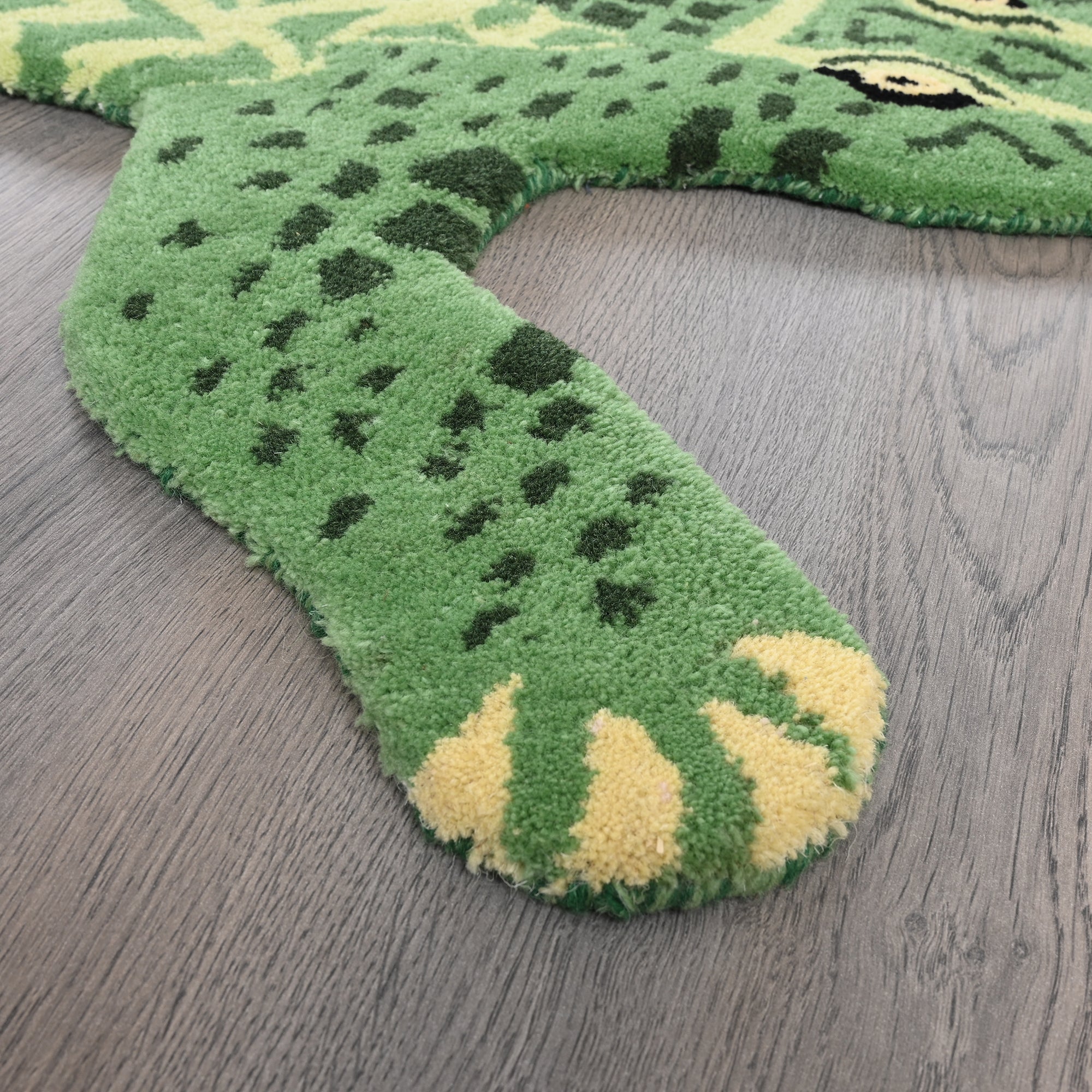 Hand-Tufted Crocodile Rug - Playful Green Animal-Shaped Rug | Kids Room & Nursery Rug by Rug Regalia
