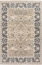 Hand-Knotted Wool Rug - Traditional Medallion in Taupe & Charcoal | Vintage-Inspired Artisan Rug by Rug Regalia