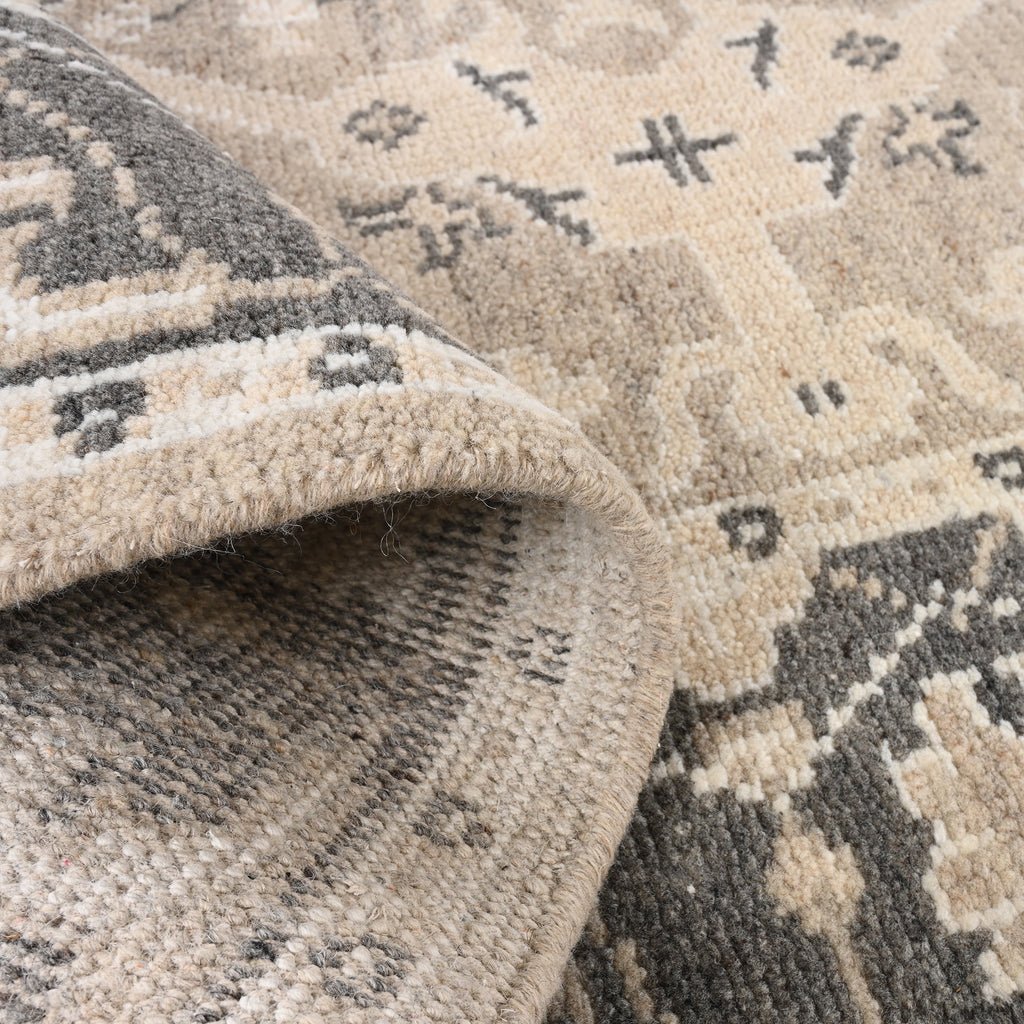 Hand-Knotted Wool Rug - Traditional Medallion in Taupe & Charcoal | Vintage-Inspired Artisan Rug by Rug Regalia