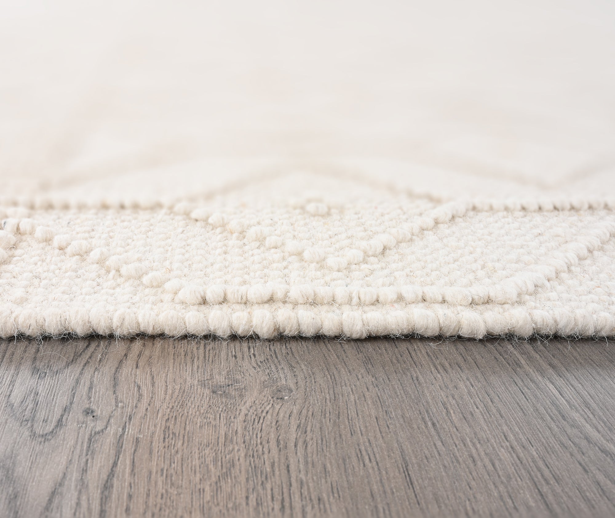 Handwoven Wool & Cotton Ivory Rug - Textured Neutral Area Rug with Fringe | Artisan Boho Minimalist Rug by Rug Regalia