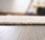 Hand-Knotted Wool Rug - Botanical Pattern in Soft Beige & Ivory | Vintage-Inspired Neutral Area Rug by Rug Regalia