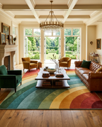 RugsRegalia | 100% New Zealand Wool Retro Arches Hand-Tufted Rug (8'x10') – Multi-Color Earth Tones