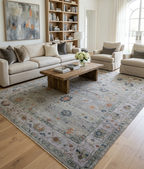 Hand-Knotted Light Grey & Silver Artisan Rug 9x12 feet