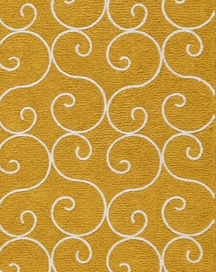 Loom & Hearth | 100% Wool Arched Maze Hand-Tufted Rug (8'x10') – Mustard Gold