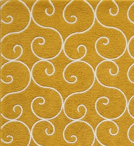 Loom & Hearth | 100% Wool Arched Maze Hand-Tufted Rug (8'x10') – Mustard Gold
