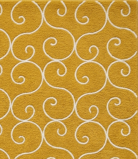 Loom & Hearth | 100% Wool Arched Maze Hand-Tufted Rug (8'x10') – Mustard Gold