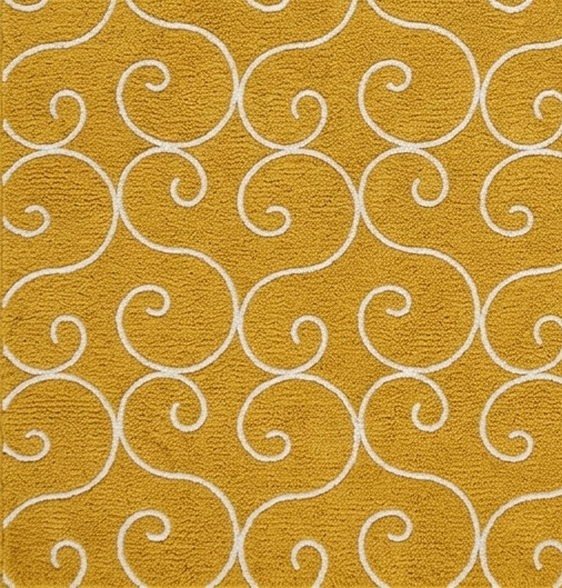 Loom & Hearth | 100% Wool Arched Maze Hand-Tufted Rug (8'x10') – Mustard Gold