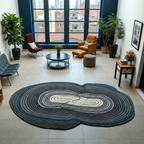 Geode Flow Hand-Tufted Wool Rug – Midnight Blue & Charcoal Layers
