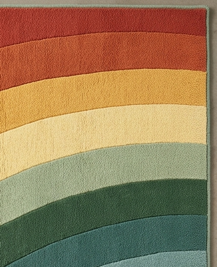 RugsRegalia | 100% New Zealand Wool Retro Arches Hand-Tufted Rug (8'x10') – Multi-Color Earth Tones