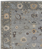Gray Blue Oushak Rug, Hand Knotted Wool Rug, Vintage Turkish Style Carpet, 8x10 Area Rug, Living Room Bedroom Rug, Custom Size Available