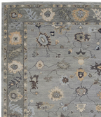 Gray Blue Oushak Rug, Hand Knotted Wool Rug, Vintage Turkish Style Carpet, 8x10 Area Rug, Living Room Bedroom Rug, Custom Size Available