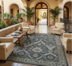 Hand-Knotted Oushak Wool Rug - Charcoal & Gray Traditional Pattern | Rug Regalia