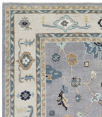 Luxury Hand-Knotted Silver Grey & Ivory Rug