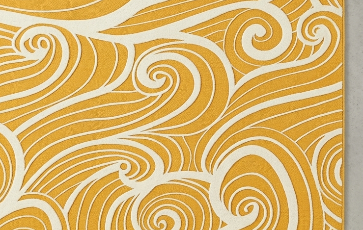 Loom & Hearth | 100% Wool Arched Maze Hand-Tufted Rug (8'x10') – Mustard Gold