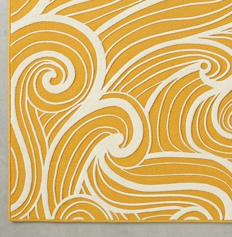 Loom & Hearth | 100% Wool Arched Maze Hand-Tufted Rug (8'x10') – Mustard Gold
