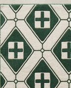 A Unique Fusion of Traditional Diamond Patterns and Contemporary Medical Plus-Sign Symbols.