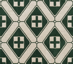 A Unique Fusion of Traditional Diamond Patterns and Contemporary Medical Plus-Sign Symbols.