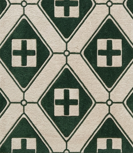 A Unique Fusion of Traditional Diamond Patterns and Contemporary Medical Plus-Sign Symbols.