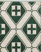 A Unique Fusion of Traditional Diamond Patterns and Contemporary Medical Plus-Sign Symbols.