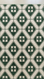 A Unique Fusion of Traditional Diamond Patterns and Contemporary Medical Plus-Sign Symbols.