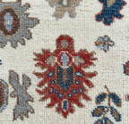Hand Knotted Oushak Rug – Ivory Wool Traditional Floral Oriental Carpet New Zealand wool