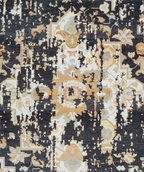 Vintage Distressed Turkish Style Wool Carpet, Beige Ivory Charcoal Black Antique Look Area Rug for Living Room, Bedroom hand knotted rug