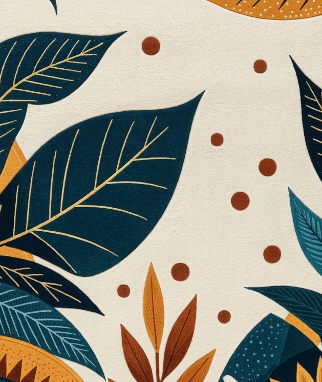 Terra Mandala" Artisan Hand-Tufted Botanical Rug