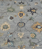 Gray Blue Oushak Rug, Hand Knotted Wool Rug, Vintage Turkish Style Carpet, 8x10 Area Rug, Living Room Bedroom Rug, Custom Size Available