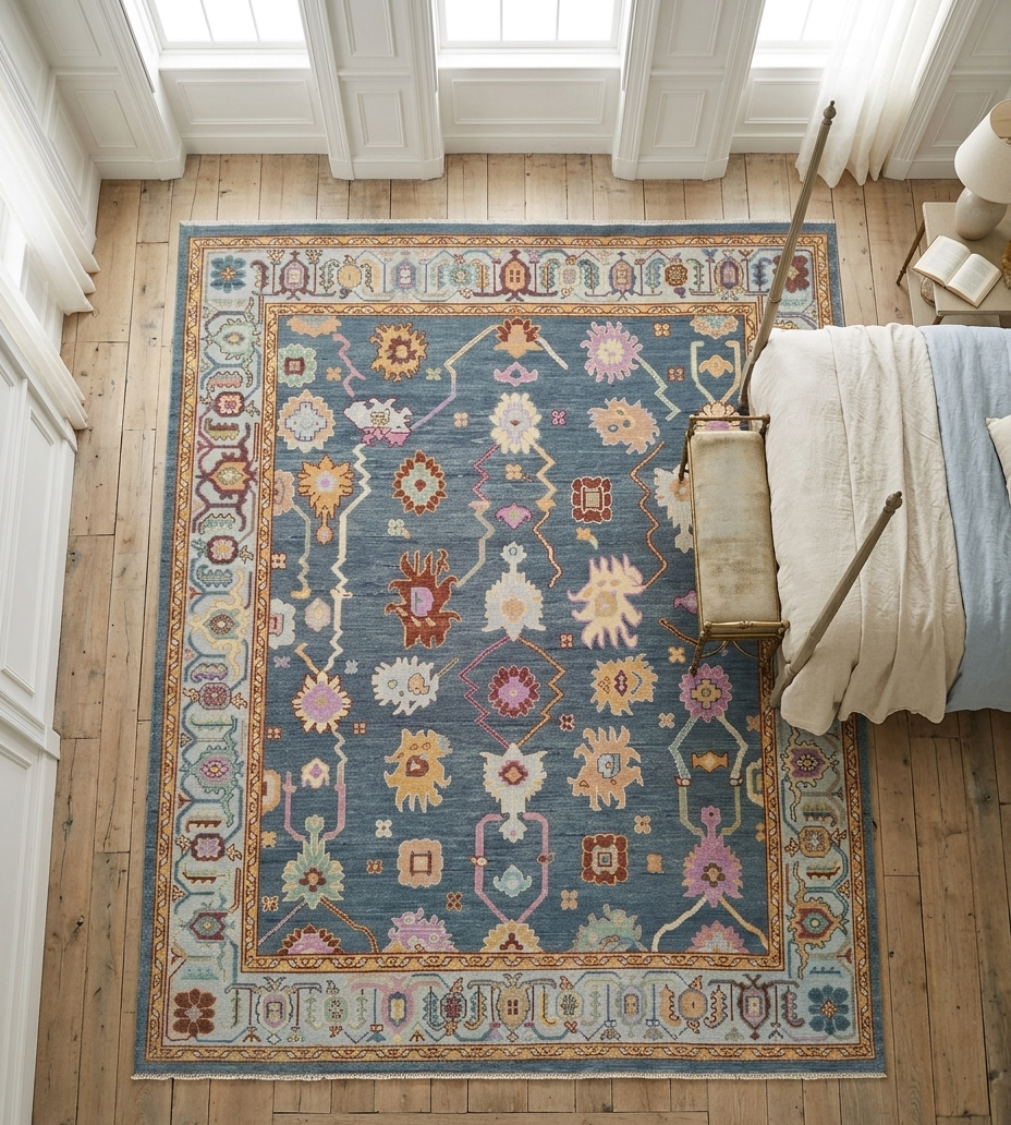 Hand-Knotted Dark Grey & Silver Statement Rug 8x10 feet