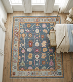 Hand-Knotted Dark Grey & Silver Statement Rug 8x10 feet
