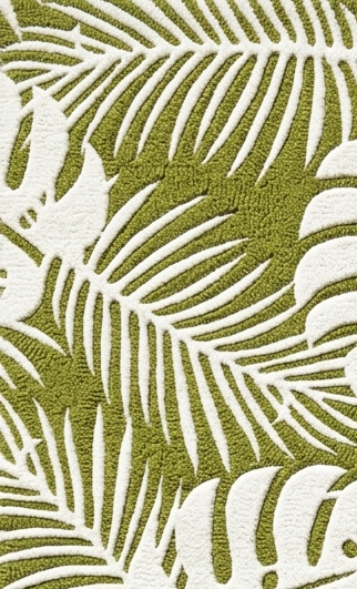 Verdant Isle | Wool & Viscose Tropical Palm Hand-Tufted Rug (8'x10') – Moss Green