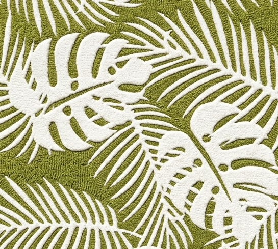Verdant Isle | Wool & Viscose Tropical Palm Hand-Tufted Rug (8'x10') – Moss Green